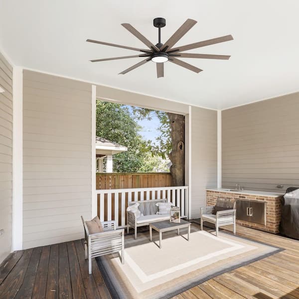 BOM　セルマン4点セット Breezary Zolman 65 in. Windmill Black Ceiling Fan with LED Light
