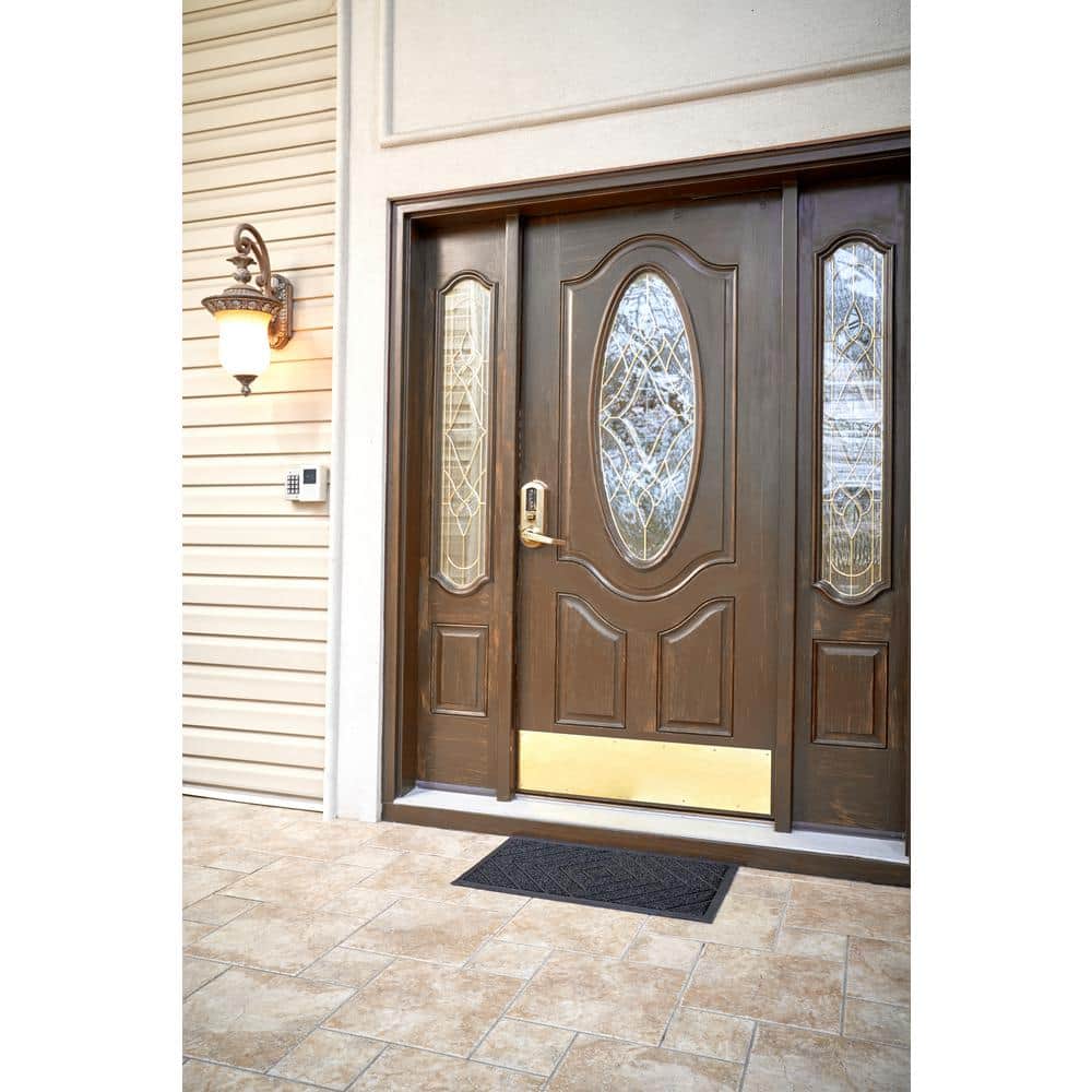 Elegant Black Diamond Coir 30"x18" Outdoor Welcome Doormat
