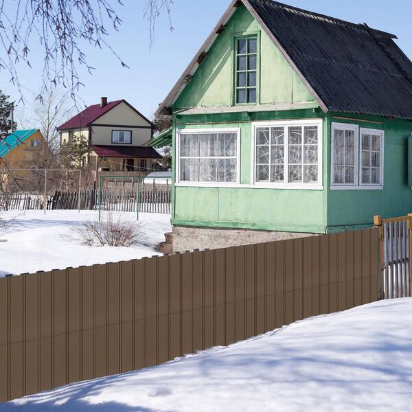 1.64 in. W x 3.54 in. H Brown Metal Border Garden Fence