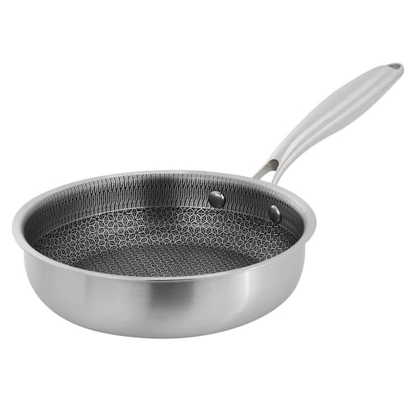 8in Hybrid Nonstick Stainless Steel Frying Pan in Silver
