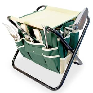 GardenHOME All-In-One Folding Stool with Tool Bag (5-Tools)