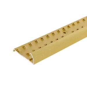 1-3/8"X 144" SATIN BRASS ALUMINUM CARPET GRIPPER W/TEETH HAMMERED
