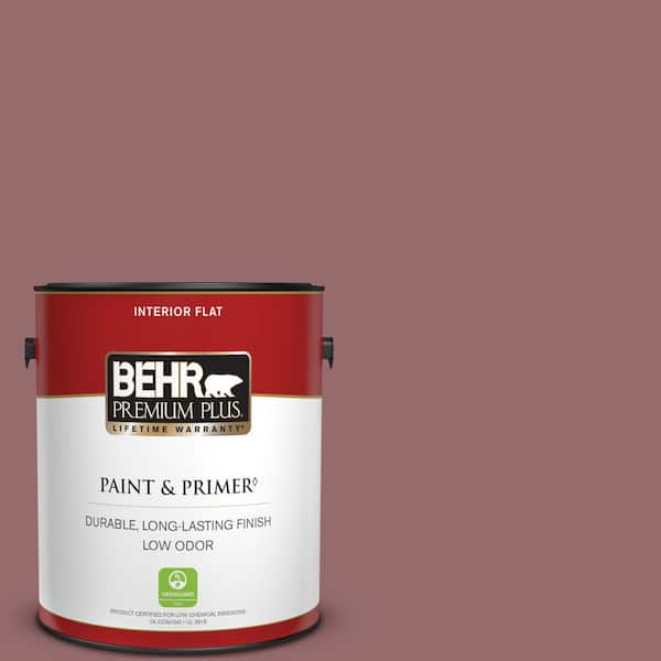 BEHR PREMIUM PLUS 1 gal. #140F-5 Clay Ridge Flat Low Odor Interior Paint & Primer