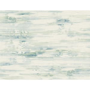 60.75 sq. ft. Seaglass Silk Mistral Embossed Vinyl Unpasted Wallpaper Roll