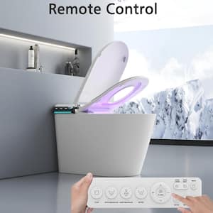 Smart Bidet Toilet, Auto Open/Close Lid 1-Piece Bidet Toilet with Heated Seat, Drying, Washing and LED Display