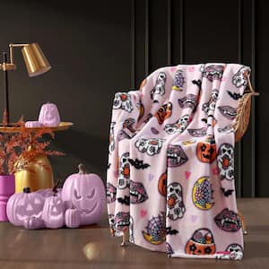 Retro Halloween Multi-Color Ultra Soft Plush Fleece 50x70 Throw Blanket