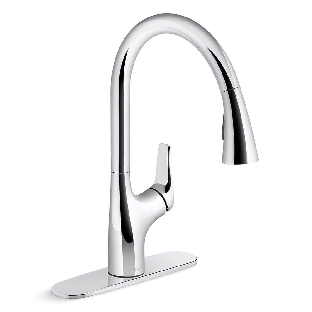 Polished Chrome Kohler Pull Down Kitchen Faucets R33300 Cp 64 1000 