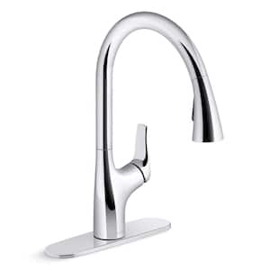 Trove Single Handle Pull Down Sprayer Kitchen Faucet in Polished Chrome