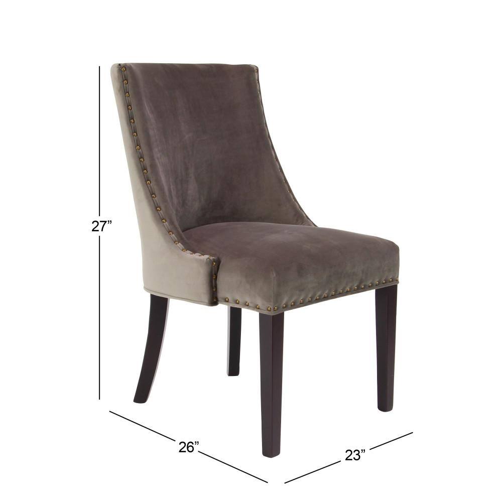 Brown Upholstered High Back Parsons Side Chair