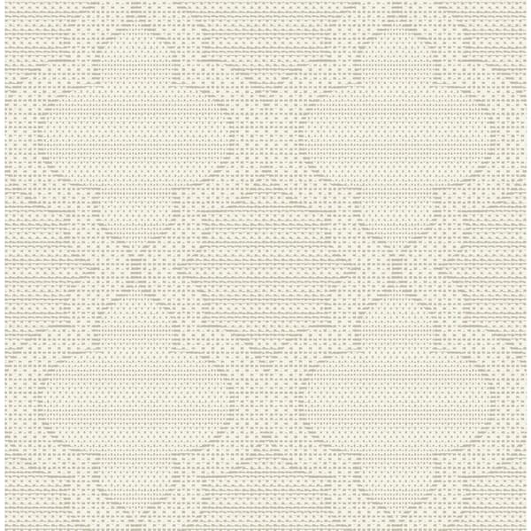 A-Street Prints Beige Ernest Quilted Quatrefoil Wallpaper Sample