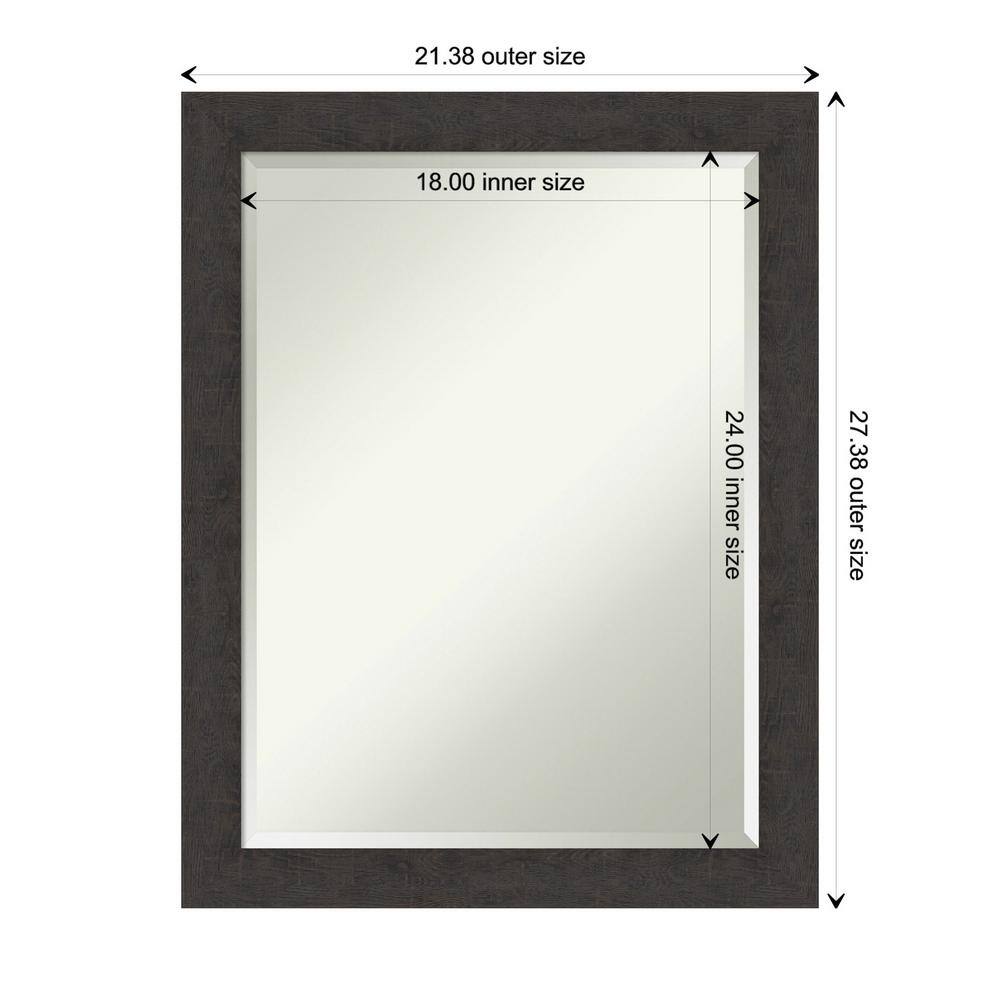 Rustic Espresso Wood Framed Full-Length Bathroom Mirror