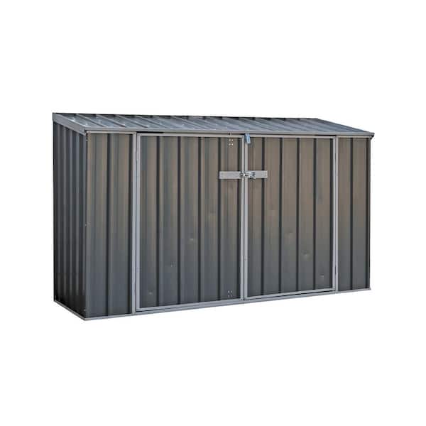 ABSCO 7.5 ft. W x 2.5 ft. D Metal Bike Shed in Woodland Gray with SNAPTiTE Assembly System (20 Sq. ft.)