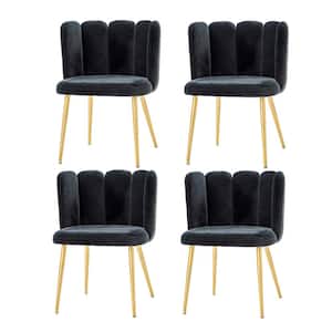 Bona Black Side Chair with Metal Legs Set of 4