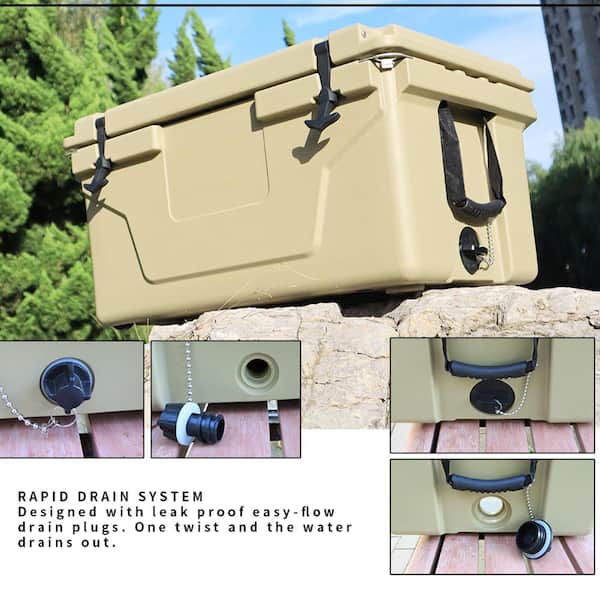 AUTMOON 65 qt. Outdoor Cooler Fish Ice Chest Box Beer Box Fishing