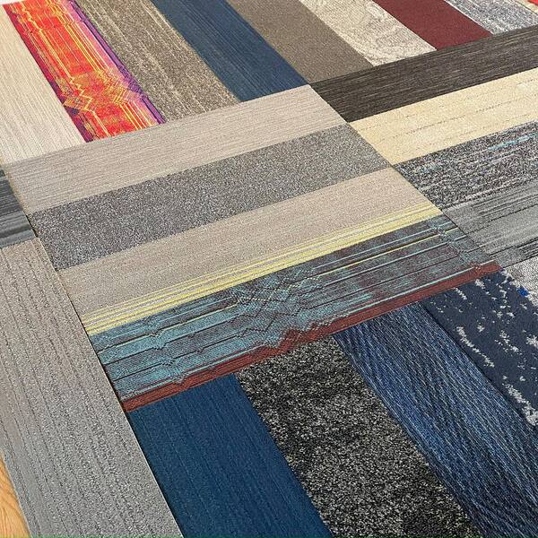 Versatile Assorted Pattern Commercial Peel and Stick 12 in. x 36 in. Carpet Tile Planks (10 Tiles/Case)