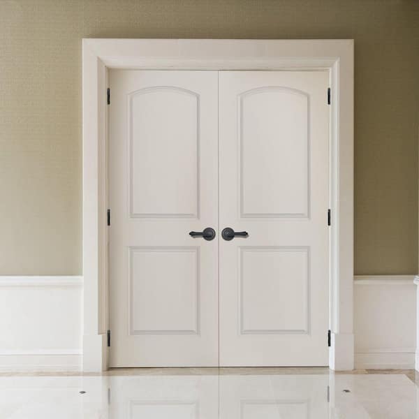 24 in. x 80 in. Roman Primed 2-Panel Round Top Hollow Core Composite Interior Door Slab