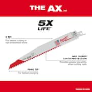 9 in. 5 TPI AX Nail-Embedded Wood Cutting SAWZALL Reciprocating Saw Blades (10-Pack)