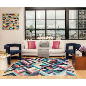 Bright Side Abstract Modern Multicolor 5 ft. x 7 ft. Area Rug