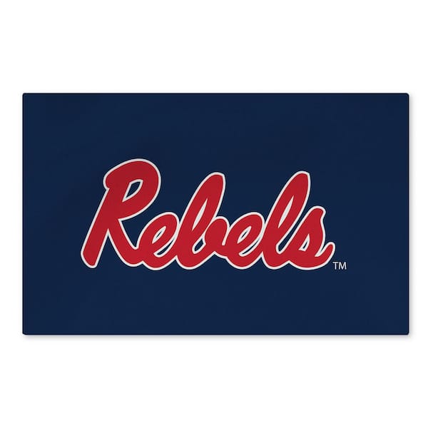 Ole Miss Rebels NCAA Logo Washable Rug 36 in. x 62 in. Area Rug