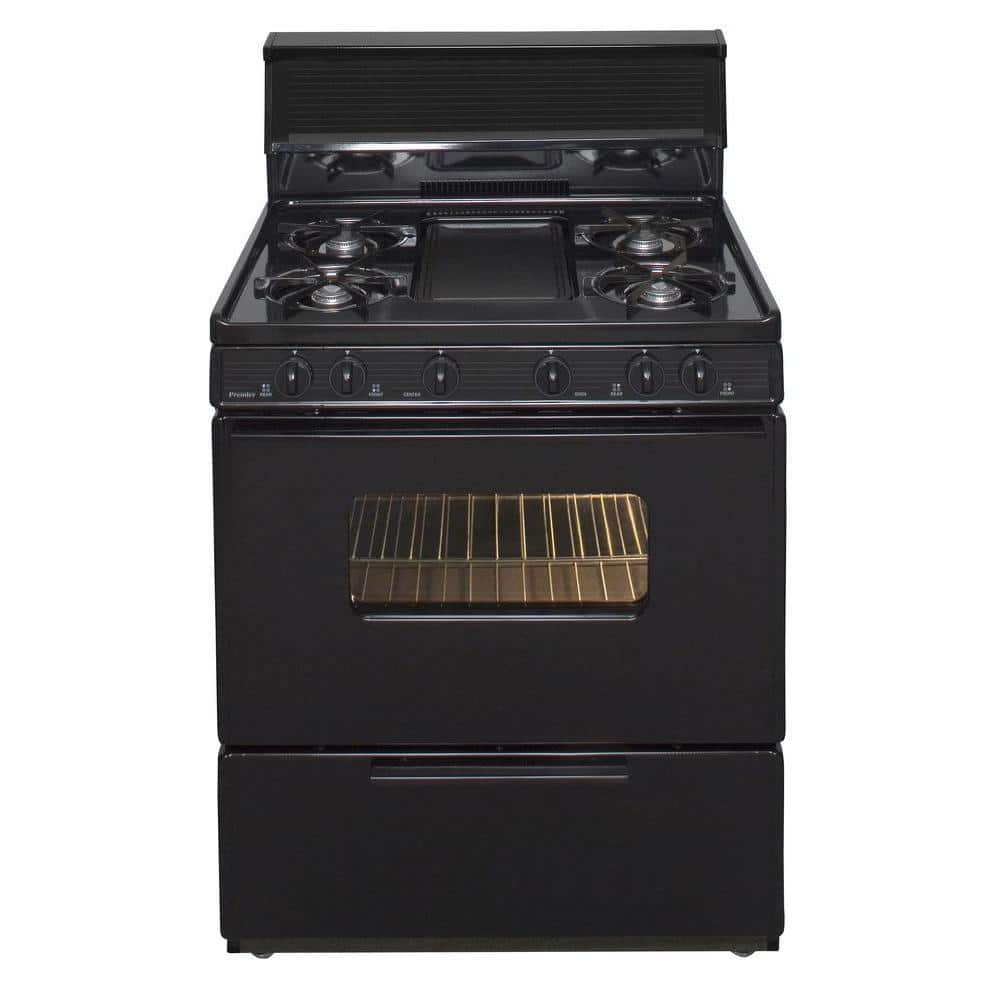 30 in. 3.91 cu. ft. Battery Spark Ignition Gas Range in Black -  Premier, BFK5S9BP