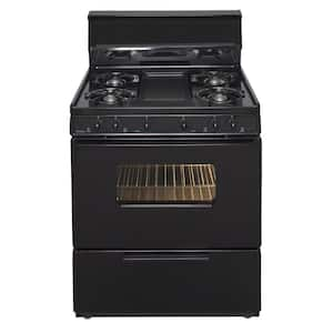 30 in. 3.91 cu. ft. Battery Spark Ignition Gas Range in Black