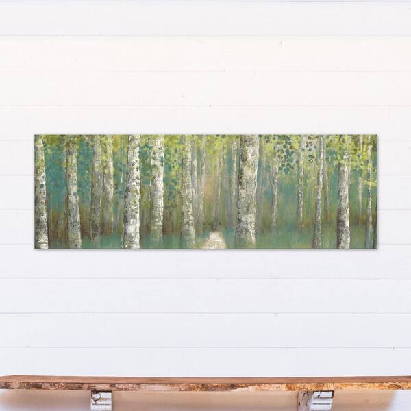 DESIGNS DIRECT 20 in. x 60 in. Green Birch Trees Landscape Printed Canvas Wall Art