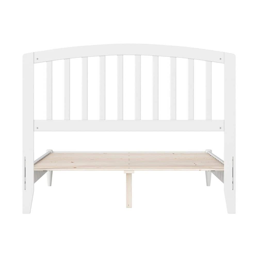 Quincy Full White Solid Wood Low Profile Platform Bed