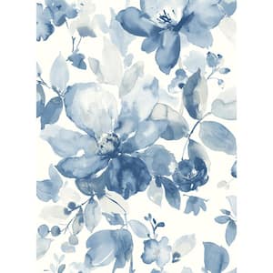 Floral - Blue - Wallpaper - Home Decor - The Home Depot