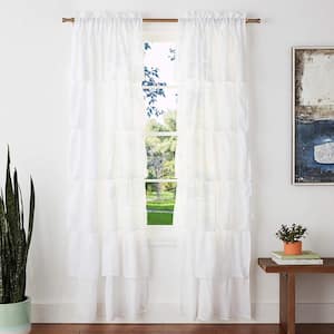 Dainty Home Cloud Linen Look 3D Puff Linen Look Sheer Curtain Panel Grommet  Panel Pair 2 Curtain Panels W38 x L84 inches in Gray CLOUD7684GR - The  Home Depot