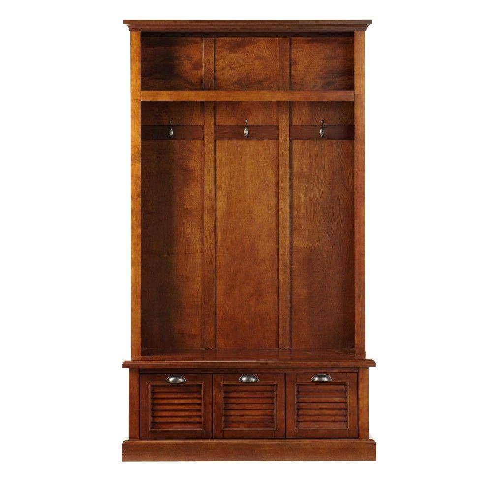 Home Decorators Collection Shutter Dark Cherry Hall Tree 1157310920 ...