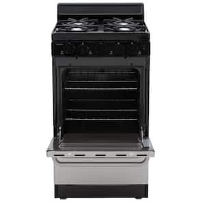 20 in. 2.42 cu. ft. Freestanding Gas Range in Stainless Steel