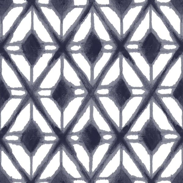 Shibori Geometric Navy Peel and Stick Wallpaper