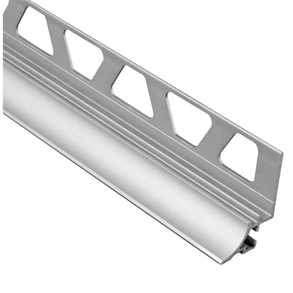 Schluter Dilex-AHKA Satin Anodized Aluminum 5/16 in. x 8 ft. 2-1/2 in. Metal Cove-Shaped Tile Edging Trim