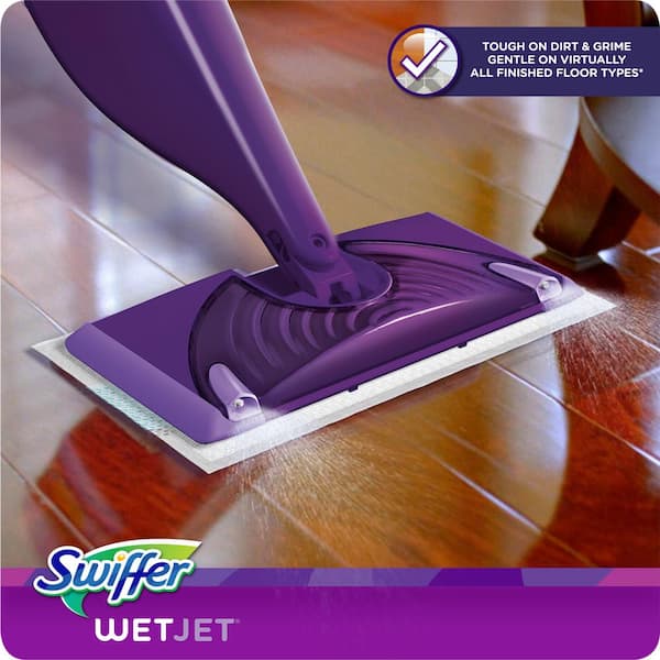 Swiffer WetJet Hardwood and Floor Spray Mop Cleaner Starter Kit, Includes:  1 Power Mop, 10 Pads, Cleaning Solution, Batteries 