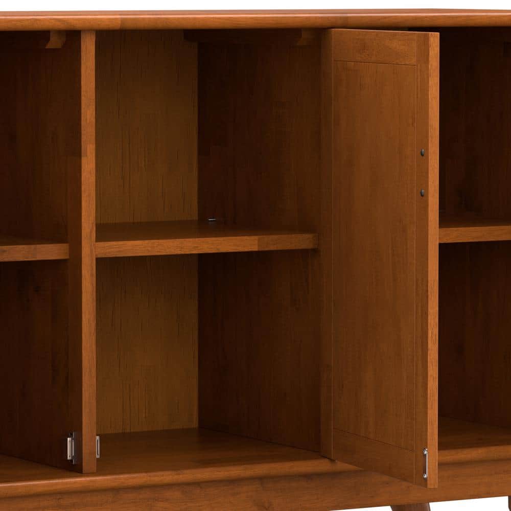 Teak Brown Solid Hardwood Mid Century Modern Sideboard Buffet