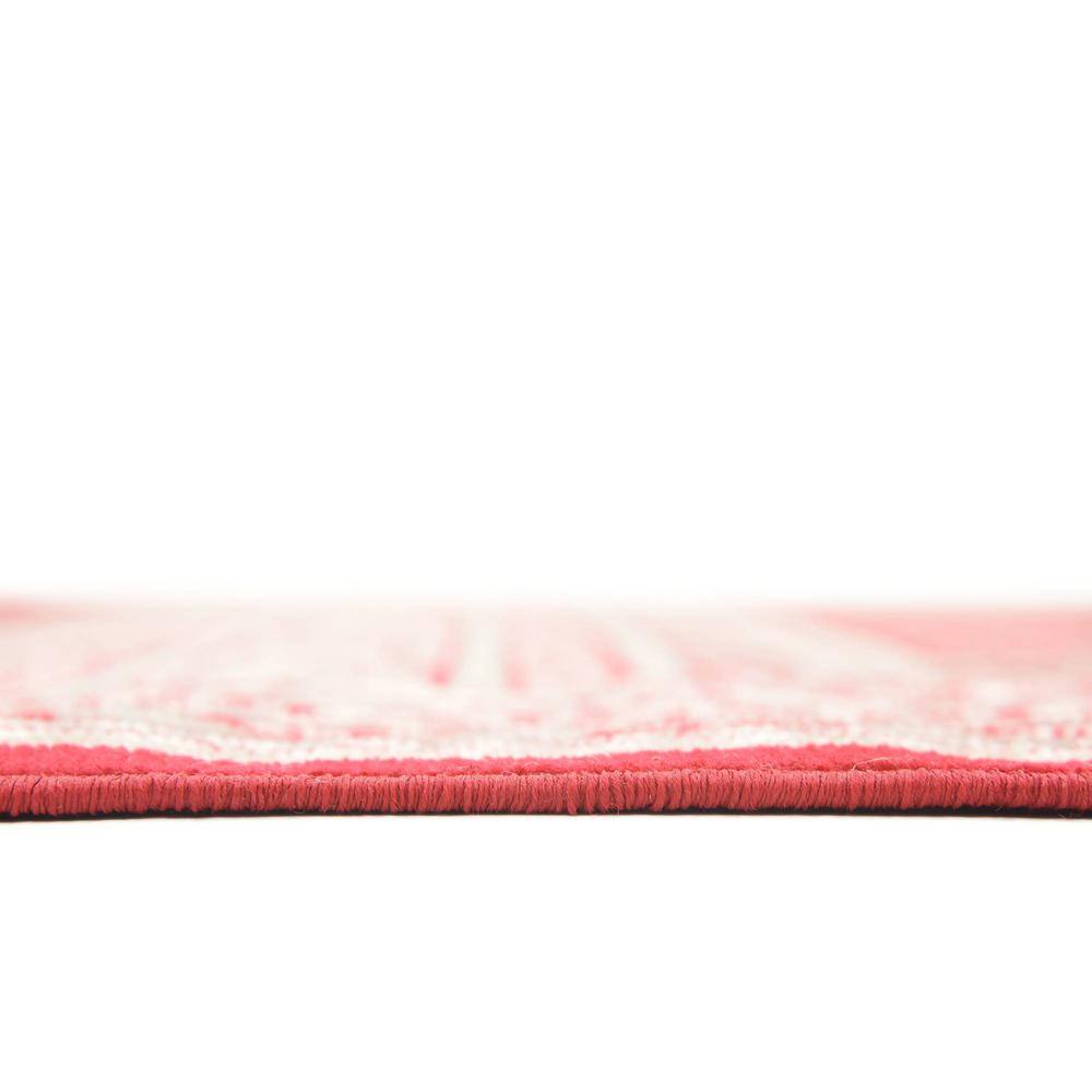 Red and Ivory Braided Synthetic 6' x 9' Rectangular Area Rug