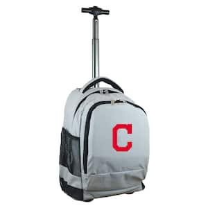 MLB Cleveland Indians 19 in. Gray Wheeled Premium Backpack