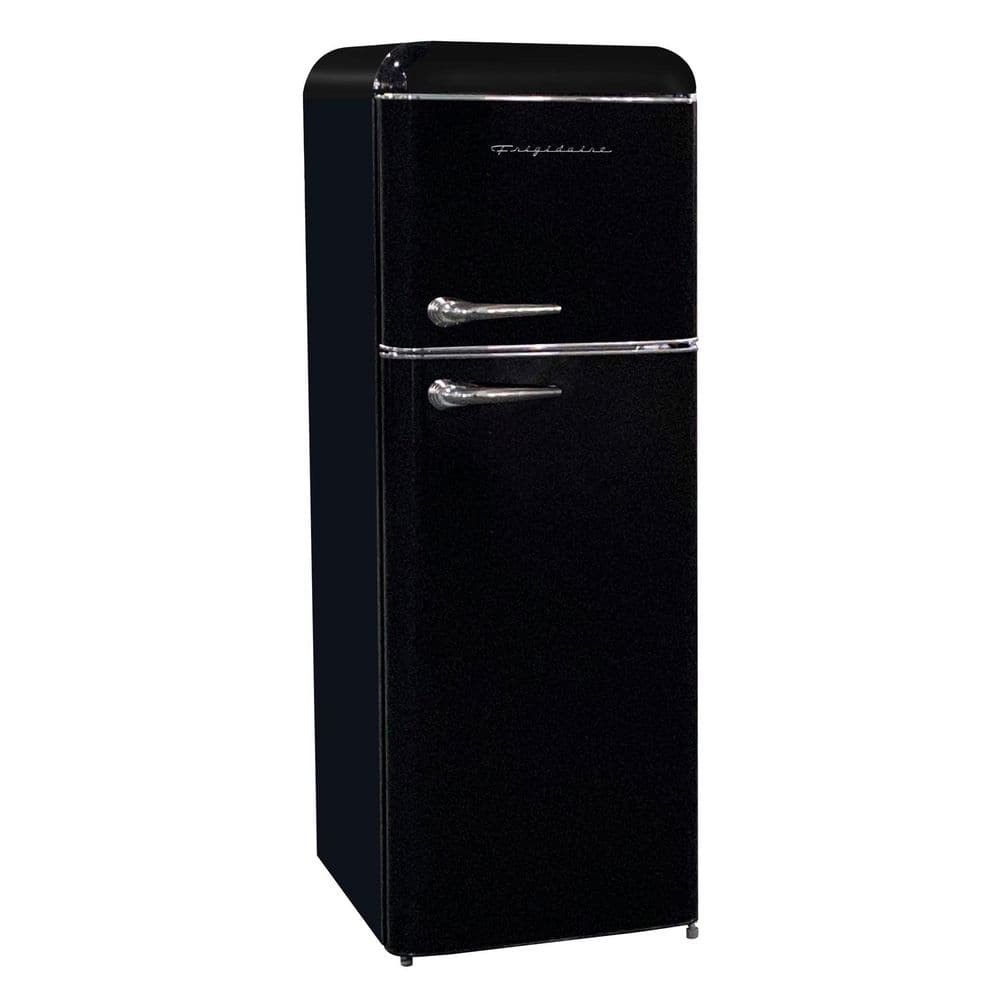 7.5 cu. ft. Mini Fridge in Black with Rounded Corners and Top Freezer