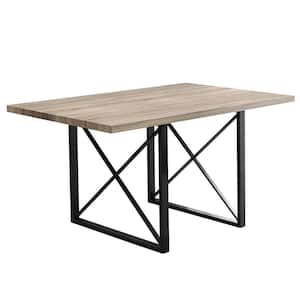 Jasmine Dark Taupe, Black Metal/Wood Dining Table for (Seats of 4)