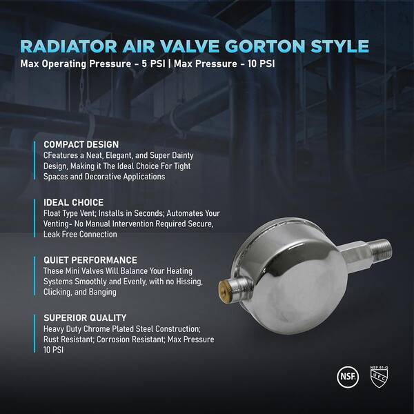 Gorton 1/8" Straight Air Valves - 2 Pack (Great For Steam/Vapor Systems)