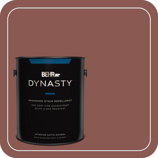 BEHR DYNASTY 1 gal. #MQ1-20 Rust One-Coat Hide Satin Enamel Interior Stain-Blocking Paint and Primer