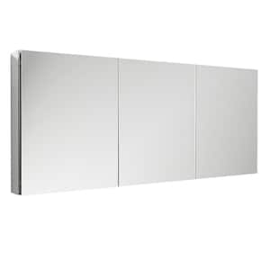 59 in. W x 36 in. H x 5 in. D Frameless Recessed or Surface-Mounted Bathroom Medicine Cabinet