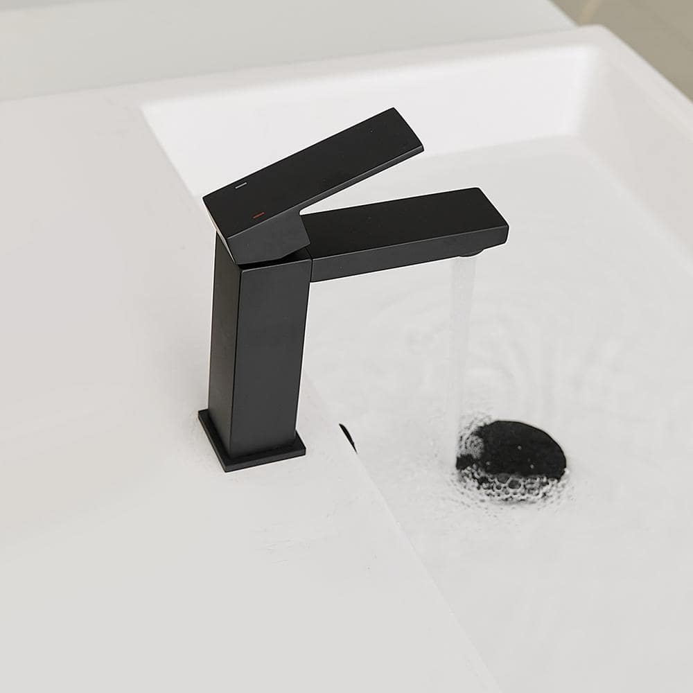 Matte Black Stainless Steel Single-Handle Bathroom Faucet
