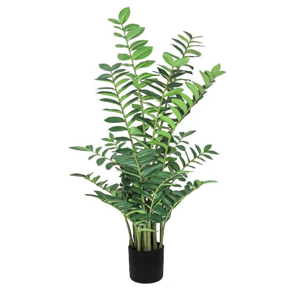 50 in. Real Touch Artificial Zamiifolia ZZ Plant in Black Pot