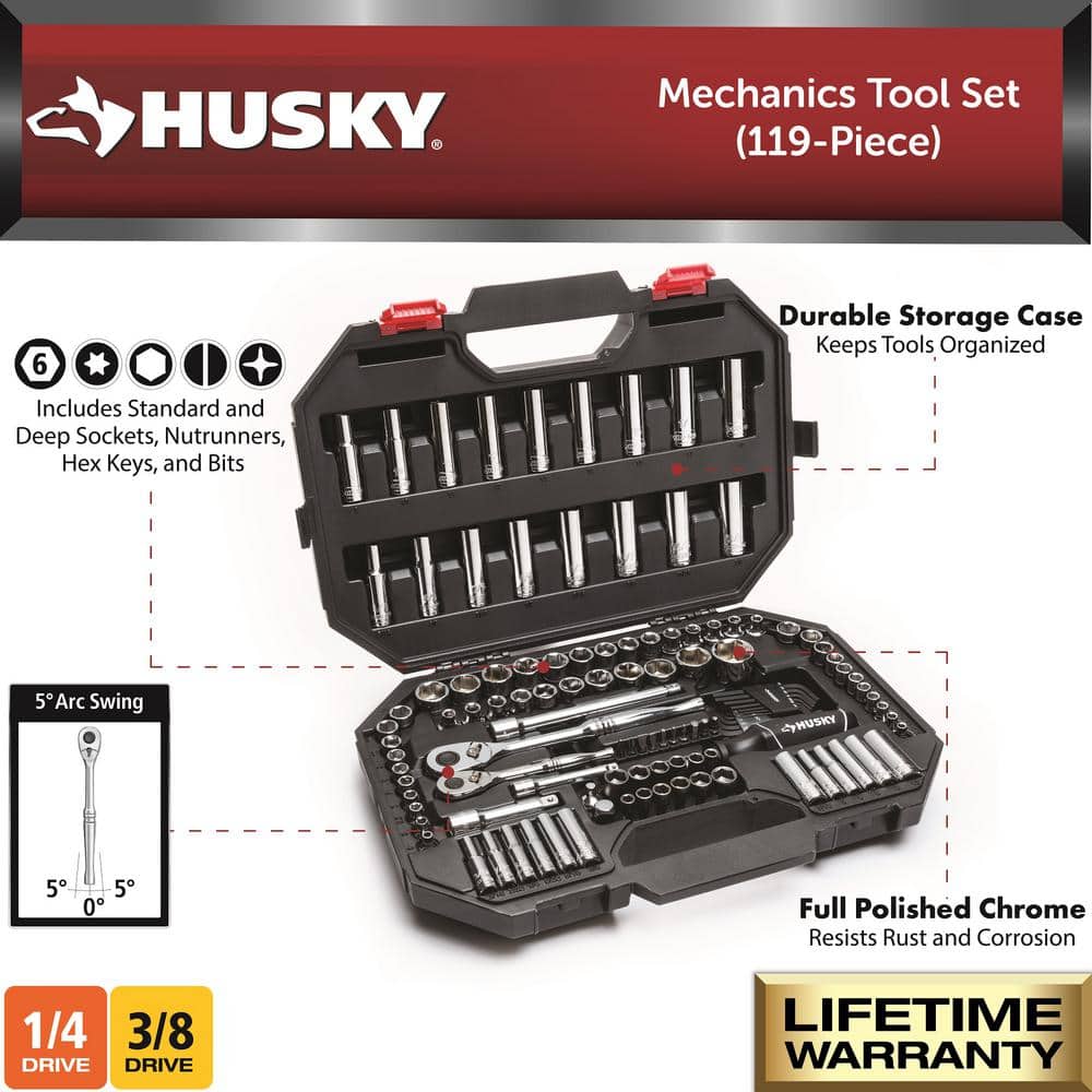 Husky Mechanics Tool Set (119-Piece) H119MTS