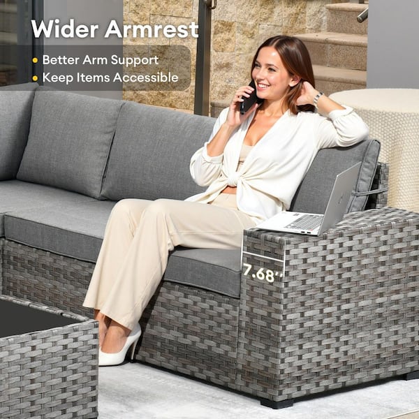 HOOOWOOO Howell 9-Piece Wicker Outdoor Furniture Patio