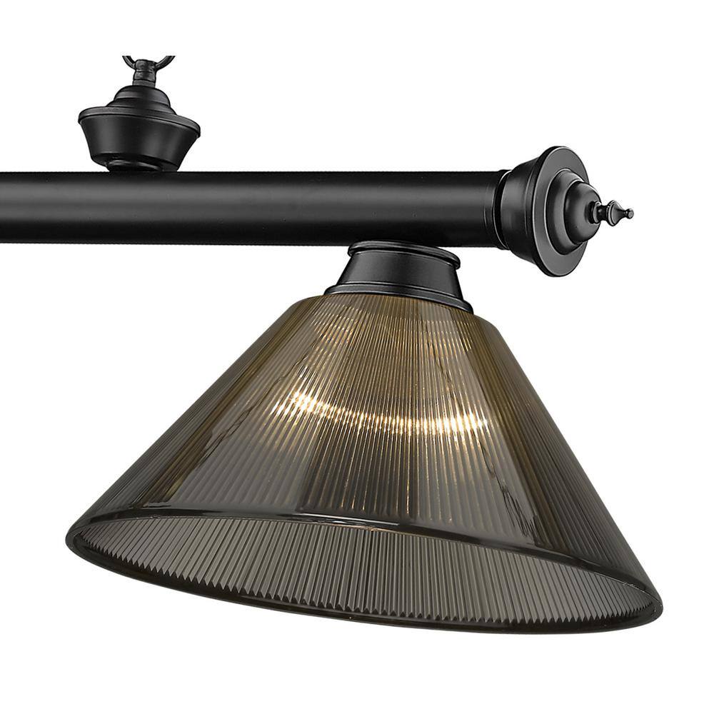 Cordon 57.25" Matte Black Steel and Acrylic Island Light