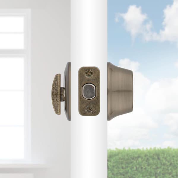 660 Antique Brass Single Cylinder Deadbolt featuring SmartKey Security and Microban Technology