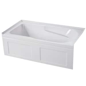 Modern 5 ft. Acrylic Left-Hand Drain Rectangular Alcove Bathtub in White
