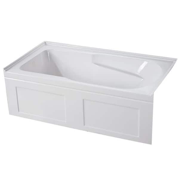 Aqua Eden Modern 5 ft. Acrylic Left-Hand Drain Rectangular Alcove Bathtub in White